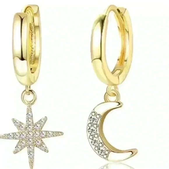 Star & Moon Earrings - Picture 1 of 2